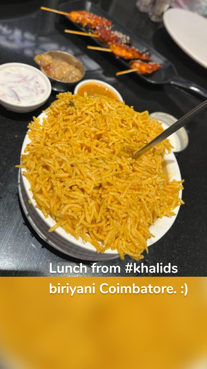 Lunch from #khalids biriyani Coimbatore. :)